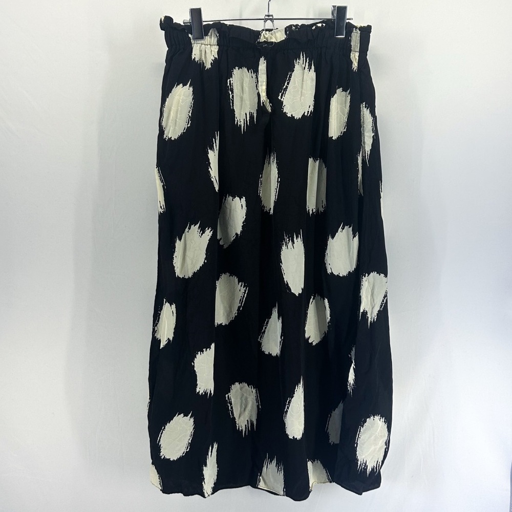 Ba&sh Michelle Black Printed Midi Skirt Size 40 Large
